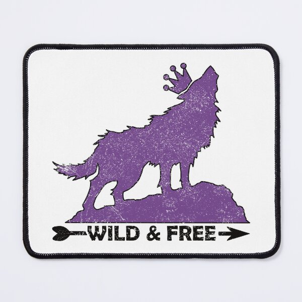 Item preview, Grungy Howling Wolf With Crown Silhouette Wild & Free In Purple designed and sold by TheRainFamily.