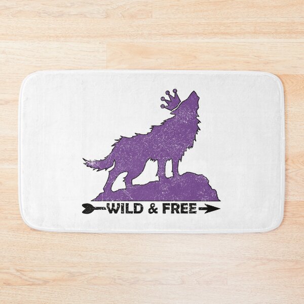 Item preview, Grungy Howling Wolf With Crown Silhouette Wild & Free In Purple designed and sold by TheRainFamily.
