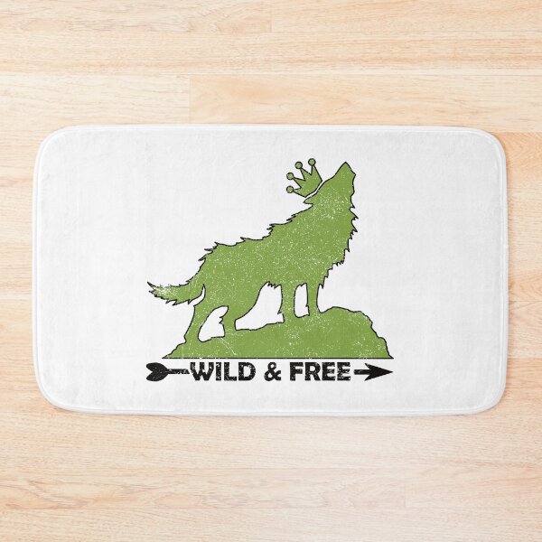 Item preview, Grungy Howling Wolf With Crown Silhouette Wild & Free In Green designed and sold by TheRainFamily.
