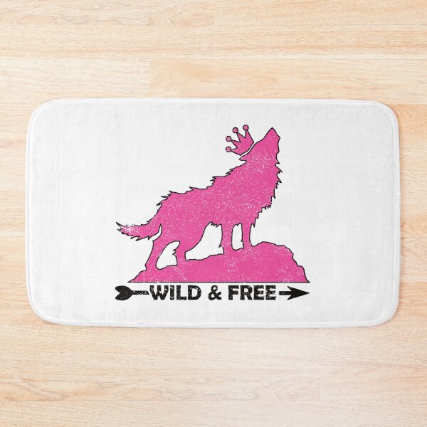 Item preview, Grungy Howling Wolf With Crown Silhouette Wild & Free In Pink designed and sold by TheRainFamily.