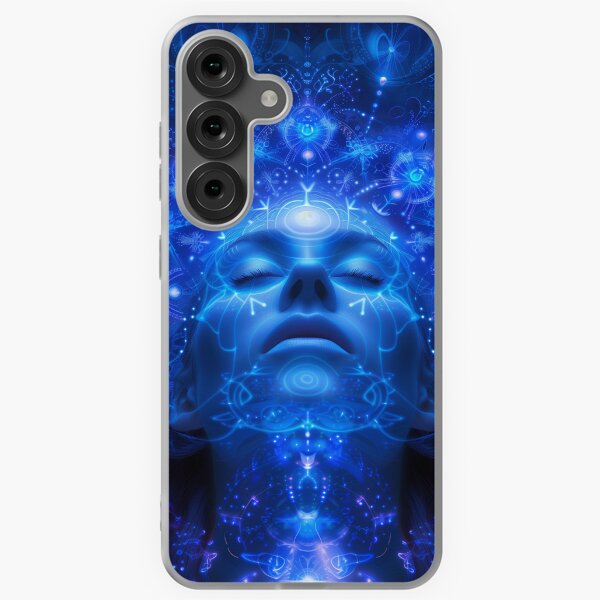 Item preview, DMT Blue Cosmic Goddess Psychedelic Art - Visionary Trippy Design designed and sold by Mystikos Art.
