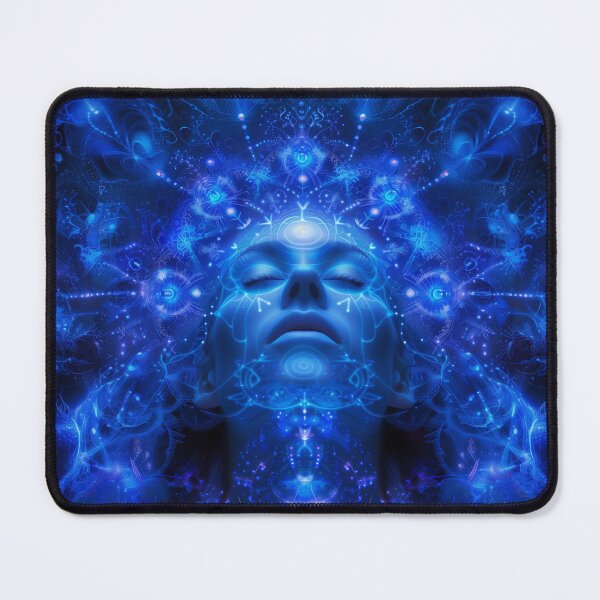 Item preview, DMT Blue Cosmic Goddess Psychedelic Art - Visionary Trippy Design designed and sold by Mystikos Art.