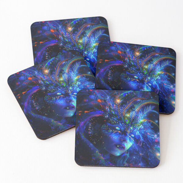 Item preview, Blue Light Psychedelic Goddess Art - Trippy Cosmic Visionary Design designed and sold by Mystikos Art.