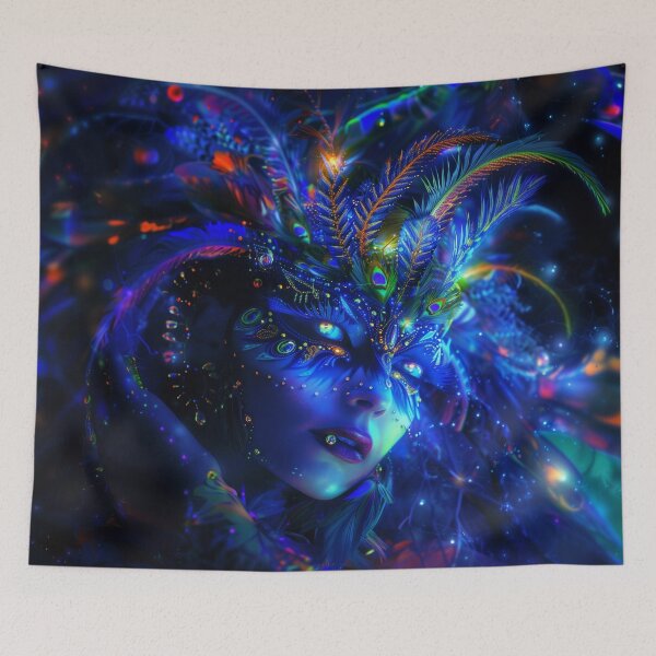 Item preview, Blue Light Psychedelic Goddess Art - Trippy Cosmic Visionary Design designed and sold by Mystikos Art.