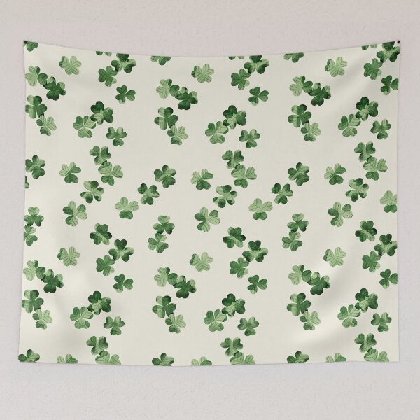 Item preview, Green watercolor shamrocks pattern. St Patrick’s day illustration  designed and sold by helga-wigandt.