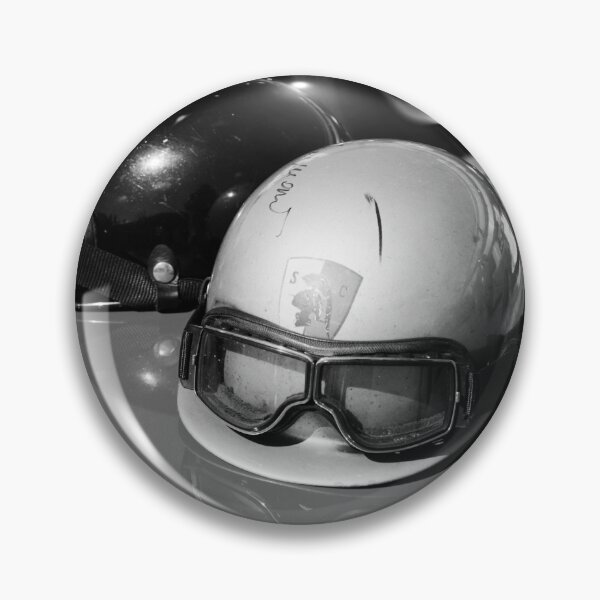 Item preview, Retro Style Crash Helmets BW designed and sold by Flo Smith.