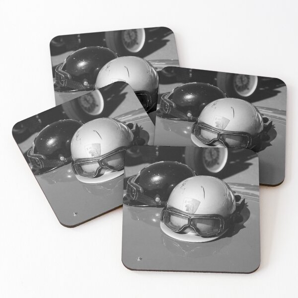 Item preview, Retro Style Crash Helmets BW designed and sold by Flo Smith.
