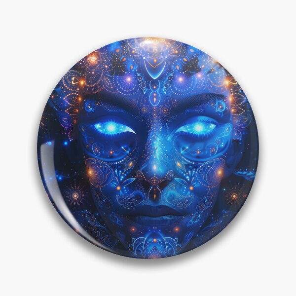 Item preview, Blue Cosmic Goddess Psychedelic Art - Trippy Visionary Design designed and sold by Mystikos Art.