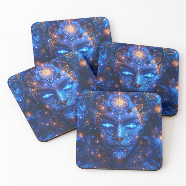 Item preview, Blue Cosmic Goddess Psychedelic Art - Trippy Visionary Design designed and sold by Mystikos Art.