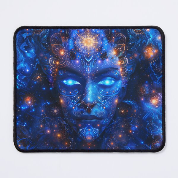 Item preview, Blue Cosmic Goddess Psychedelic Art - Trippy Visionary Design designed and sold by Mystikos Art.