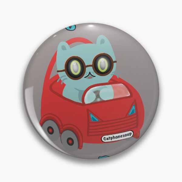 Item preview, Let’s Dive: cute kitty cat driving red push car designed and sold by Catphonesoup.