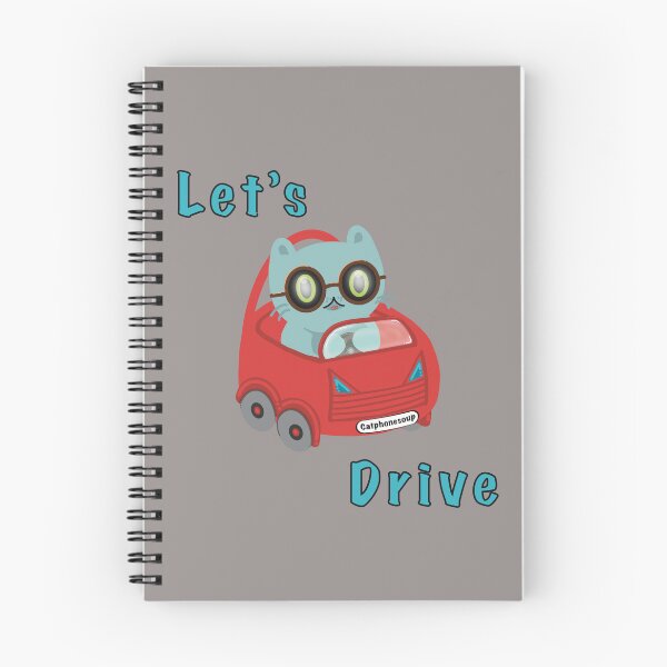 Item preview, Let’s Dive: cute kitty cat driving red push car designed and sold by Catphonesoup.