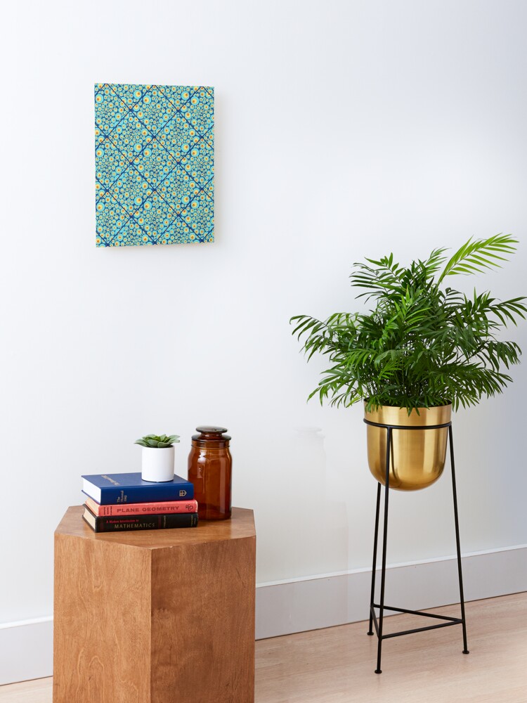 Mounted Print, Starry Night On Sea Doodle Diamond Tile designed and sold by Triplicate Limited