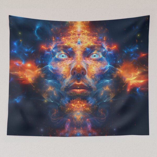 Item preview, Cosmic Psychedelic Man Art - Trippy Visionary Design designed and sold by Mystikos Art.