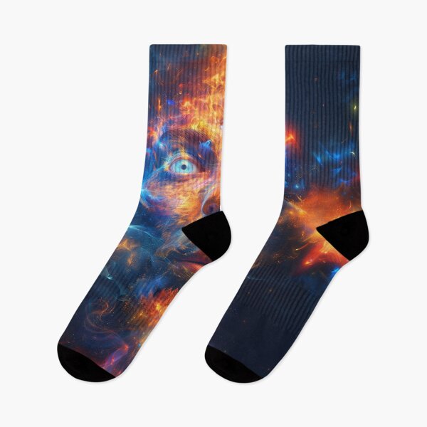Item preview, Cosmic Psychedelic Man Art - Trippy Visionary Design designed and sold by Mystikos Art.