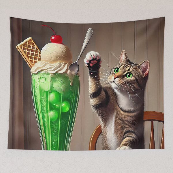 Item preview, Curious Cat's Delight: Soda and Ice Cream Treat designed and sold by DeenaDee.