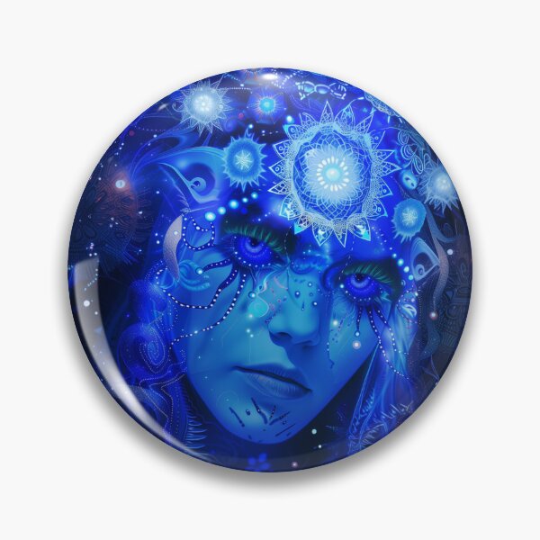 Item preview, Ethereal Blue Cosmic Goddess Art - Trippy Visionary Design designed and sold by Mystikos Art.