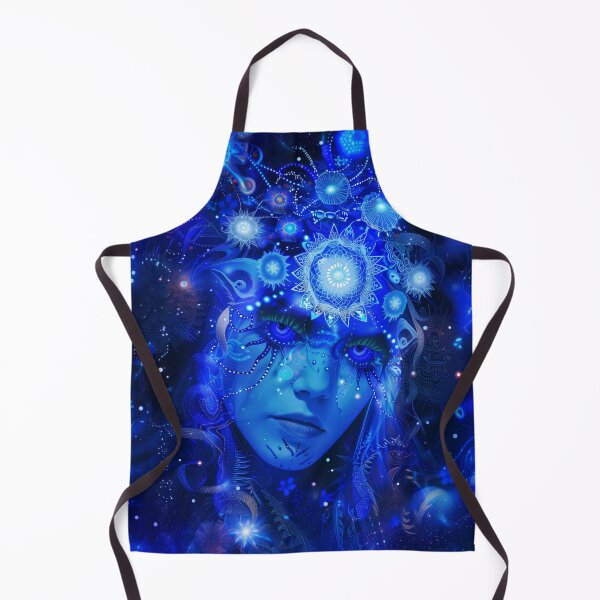 Artikelvorschau, Ätherische blaue kosmische Göttinnenkunst - Trippy Visionary Design entworfen und verkauft von Mystikos Art.