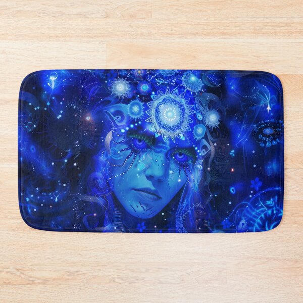 Item preview, Ethereal Blue Cosmic Goddess Art - Trippy Visionary Design designed and sold by Mystikos Art.