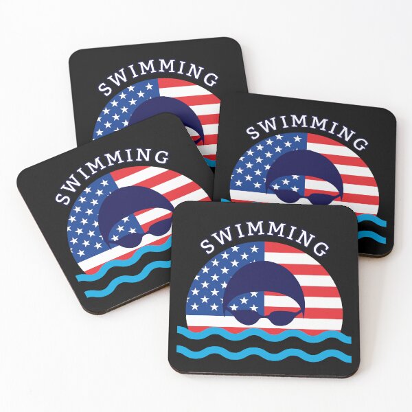 Item preview, Team Sport Swimming with American Flag Design Men Women Kids T-Shirts designed and sold by Viran-Designs.