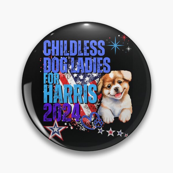Item preview, Childless Dog Ladies For Harris 2024 Vote Blue Save Democracy Political Design designed and sold by EarthArtDesigns.