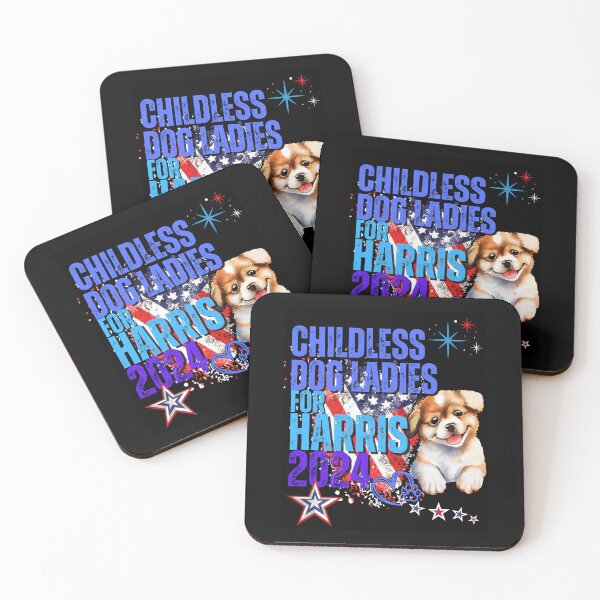 Item preview, Childless Dog Ladies For Harris 2024 Vote Blue Save Democracy Political Design designed and sold by EarthArtDesigns.