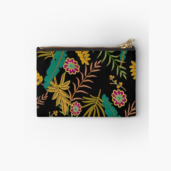 Item preview, colorful tropical print with flowers leaves and ornaments AND BANANAS SSTKBACKGROUNDS designed and sold by RODRIGORo.