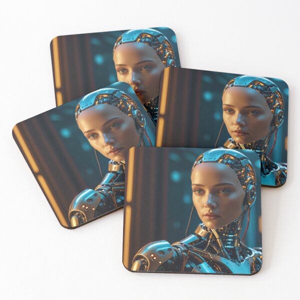 Artikelvorschau, Sci-Fi-künstliche Intelligenz humanoider Roboter Cyborg mit weiblichem Gesicht entworfen und verkauft von dimitrisbar.