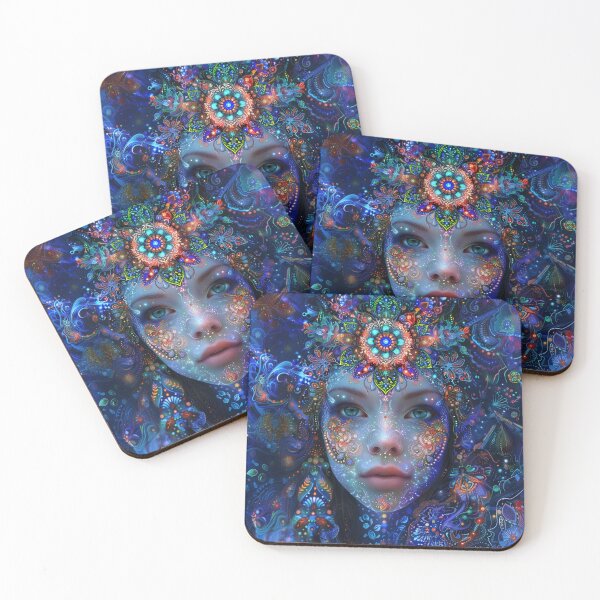 Item preview, Divine Feminine Luminous Goddess Psychedelic Art - Trippy Visionary Design designed and sold by Mystikos Art.