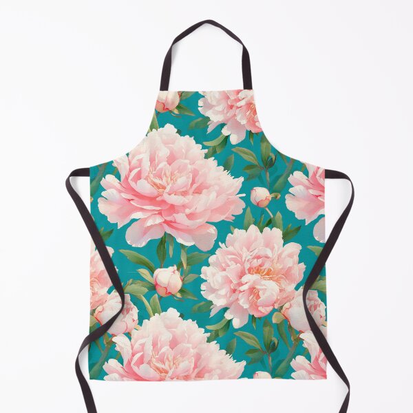 Item preview, Watercolor Peonies flowers pattern on light green-blue designed and sold by DariyaDell.