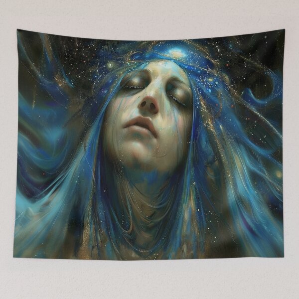 Item preview, Divine Mother Mary Visionary Art - Spiritual Trippy Design designed and sold by Mystikos Art.