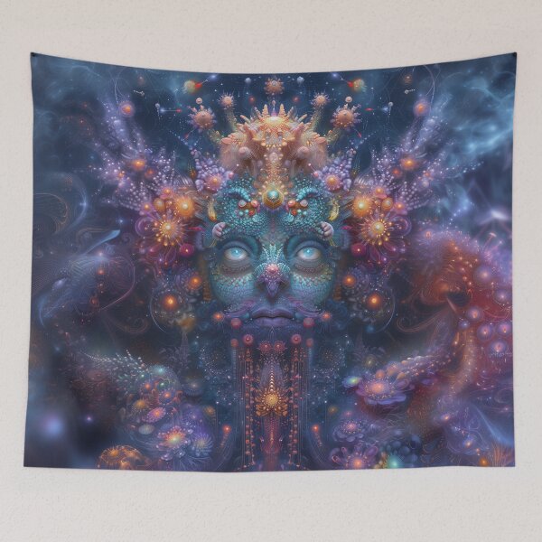Aperçu de l'œuvre Mystique DMT Fractal Goddess Psychedelic Art - Trippy Visionary Design créée et vendue par Mystikos Art.