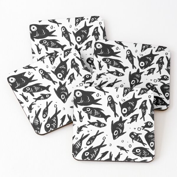 Item preview, Black Fish pattern designed and sold by Raccoondoodles.