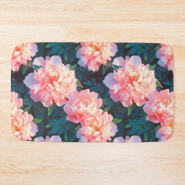 Item preview, Watercolor Peonies flowers pattern on navi green-blue designed and sold by DariyaDell.