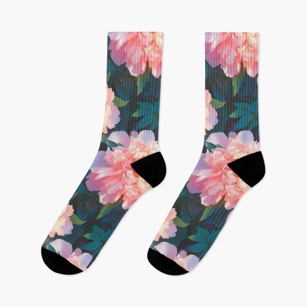 Item preview, Watercolor Peonies flowers pattern on navi green-blue designed and sold by DariyaDell.
