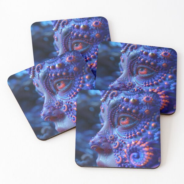 Item preview, DMT Fractal Face Woman Visionary Art - Trippy Psychedelic Design designed and sold by Mystikos Art.