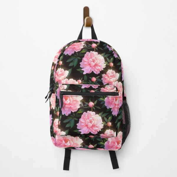 Item preview, Watercolor Peonies flowers pattern on black designed and sold by DariyaDell.