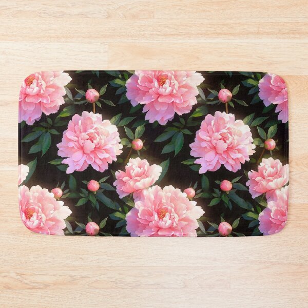 Item preview,  Watercolor Peonies flowers pattern on black designed and sold by DariyaDell.