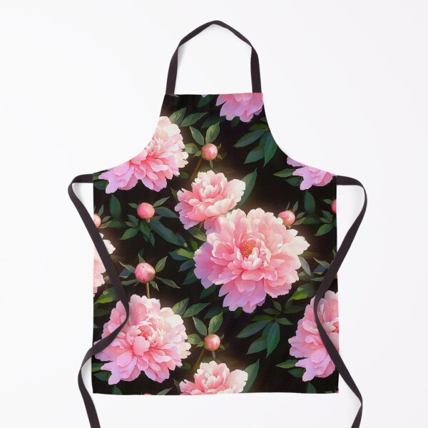 Item preview, Watercolor Peonies flowers pattern on black designed and sold by DariyaDell.