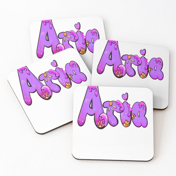 Item preview, Aria popular girls name woman women’s first name in purple drip calligraphy Aria designed and sold by Artonmytee.