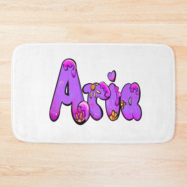 Item preview, Aria popular girls name woman women’s first name in purple drip calligraphy Aria designed and sold by Artonmytee.