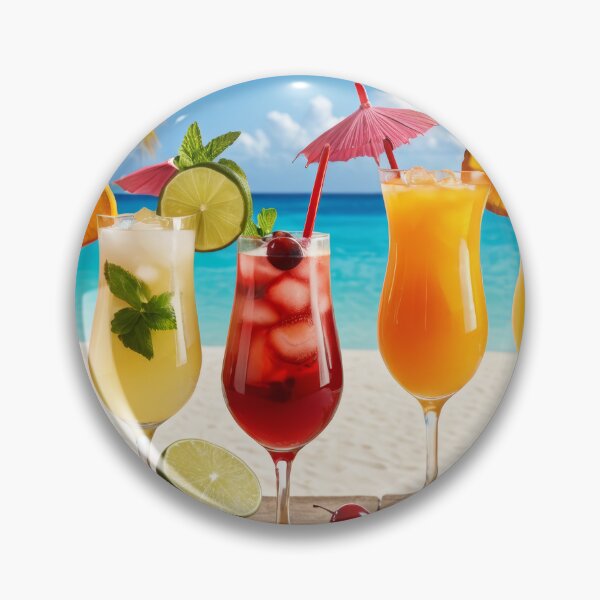 Aperçu de l'œuvre cocktails d'été rafraîchissants sous un palmier sur une plage  créée et vendue par dimitrisbar.