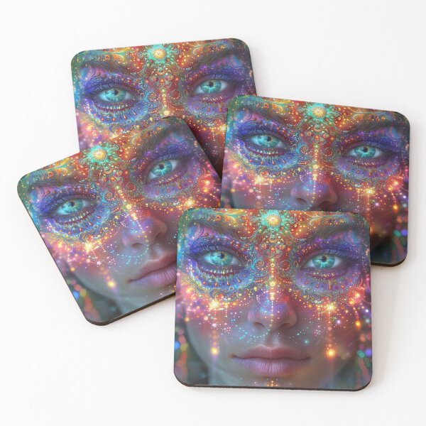 Aperçu de l'œuvre Art fantastique de la déesse fractale néon DMT créée et vendue par Mystikos Art.
