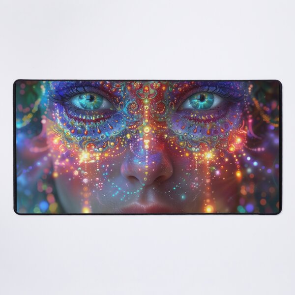 Item preview, Neon DMT Fractal Goddess Fantasy Art designed and sold by Mystikos Art.