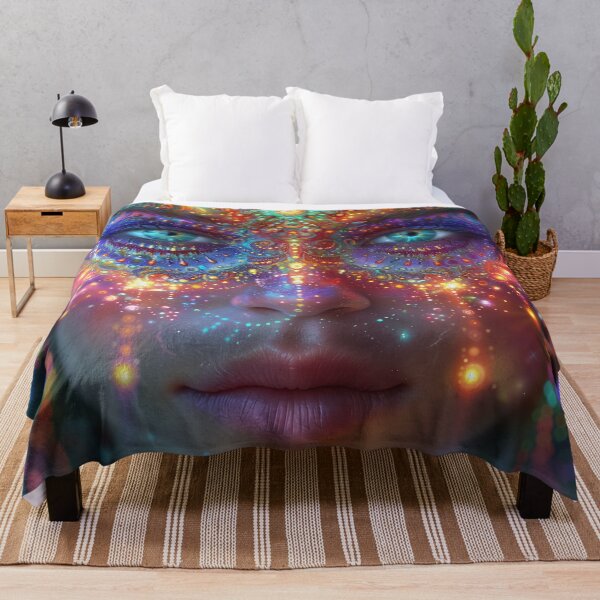 Item preview, Neon DMT Fractal Goddess Fantasy Art designed and sold by Mystikos Art.