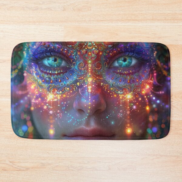 Item preview, Neon DMT Fractal Goddess Fantasy Art designed and sold by Mystikos Art.