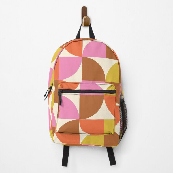 Item preview, Mid Century Half Circles in Orange, Pink, Mustard Yellow and Brown designed and sold by Yasminepatterns .