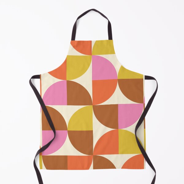 Item preview, Mid Century Half Circles in Orange, Pink, Mustard Yellow and Brown  designed and sold by Yasminepatterns .