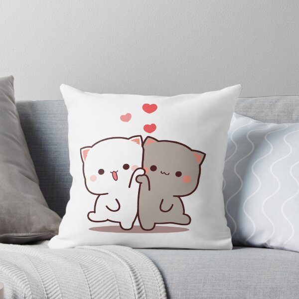 Item preview, Mochi Peach goma cat duo designed and sold by ThePurplePrints.
