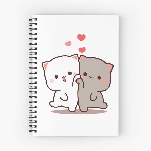 Item preview, Mochi Peach goma cat duo designed and sold by ThePurplePrints.